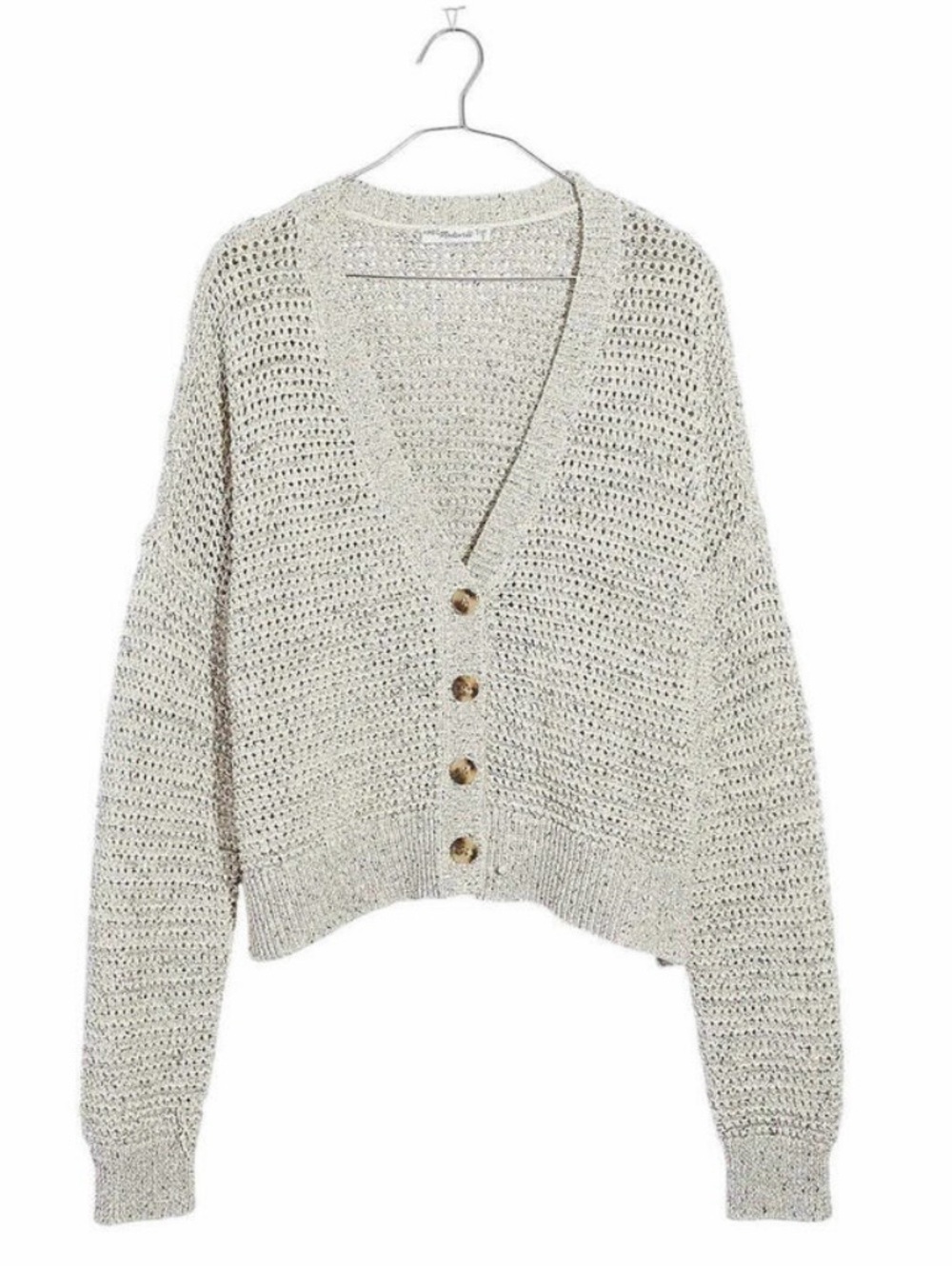 Madewell Cream Gray Marled Hartley Cardigan Womens XXSmall